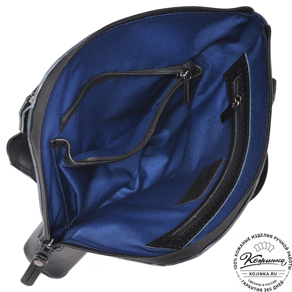  Кожаная сумка "Родос" (черная) 