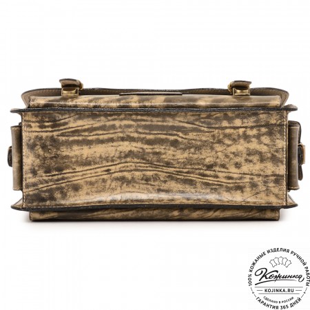 Кожаный портфель-кофр "Адъютант" (пепел глянец) 