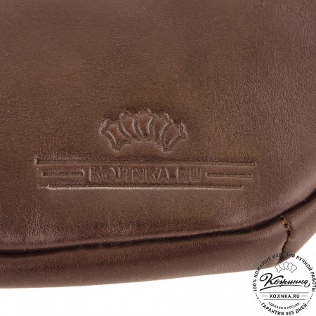  Кожаная сумка на пояс "Камиль" (коричневый гладкая кожа) 