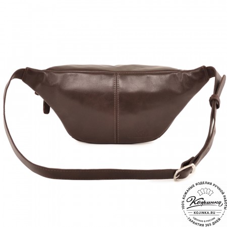  Кожаная сумка на пояс "Камиль" (коричневый гладкая кожа) 