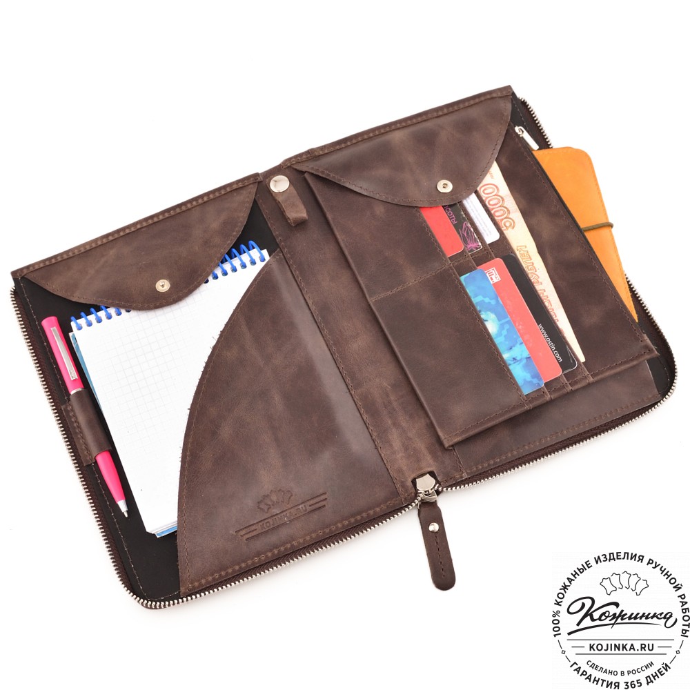 Кожаная папка для документов "Кейптаун" (темно-коричневый антик)