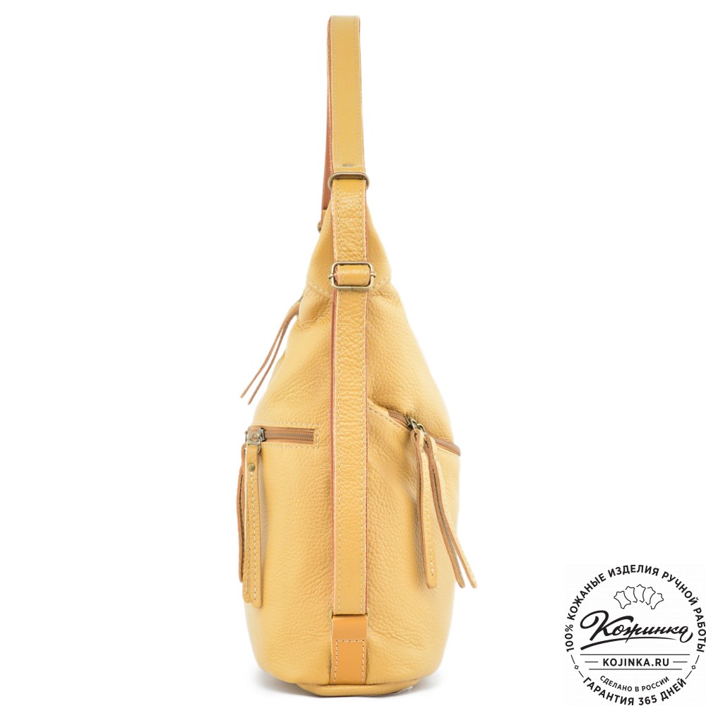  Женская кожаная сумка-трансформер "Ливадия" (охра)