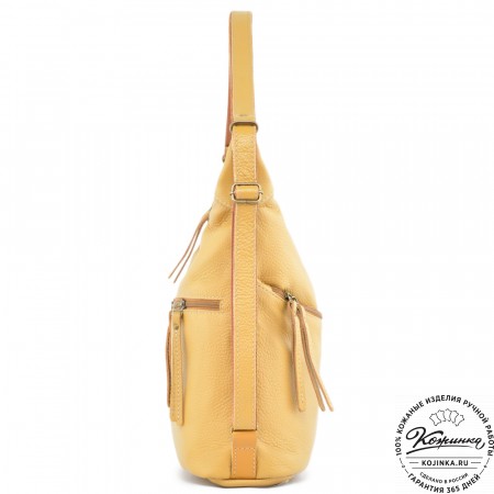  Женская кожаная сумка-трансформер "Ливадия" (охра)