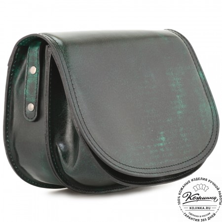Женская кожаная сумка "Аргентина" (глянец зелёный)