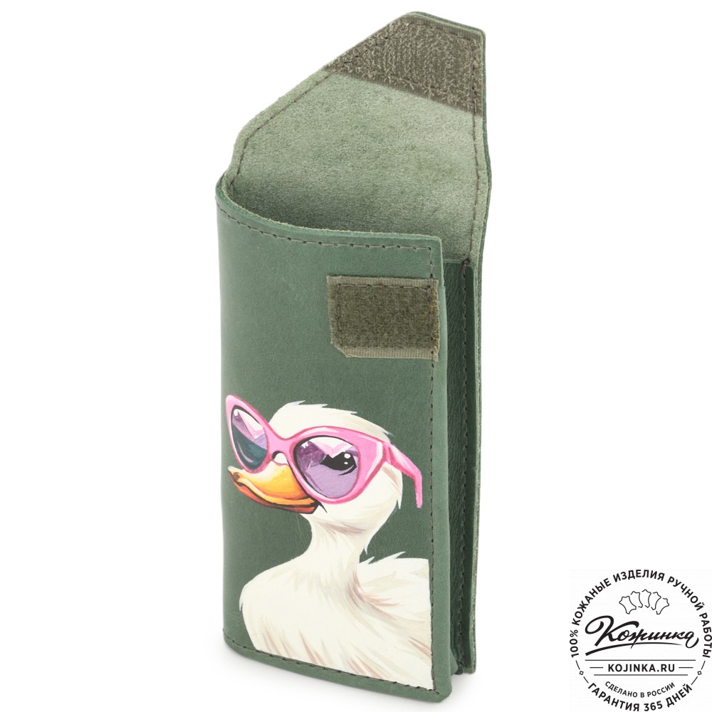 Кожаный футляр для очков "Марокко" "Гусыня в очках"