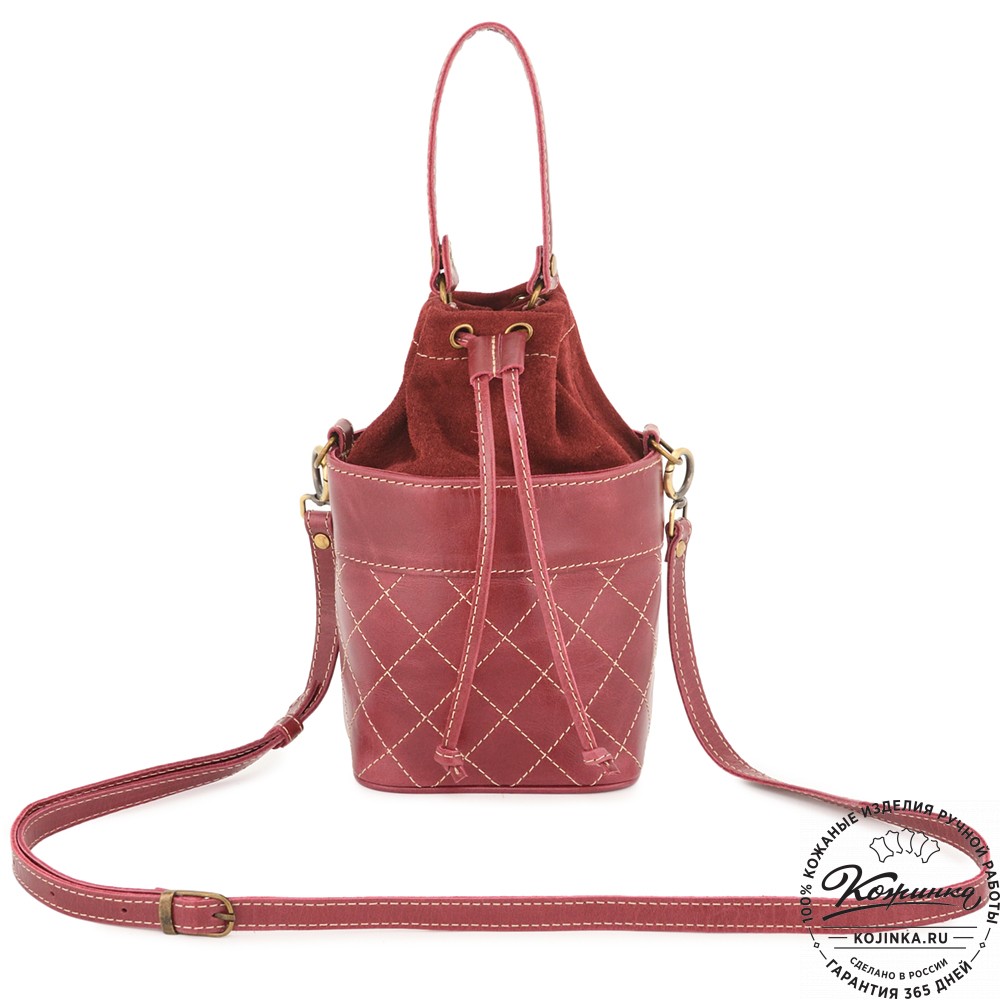 Женская кожаная сумка "Жизель" (бордо)