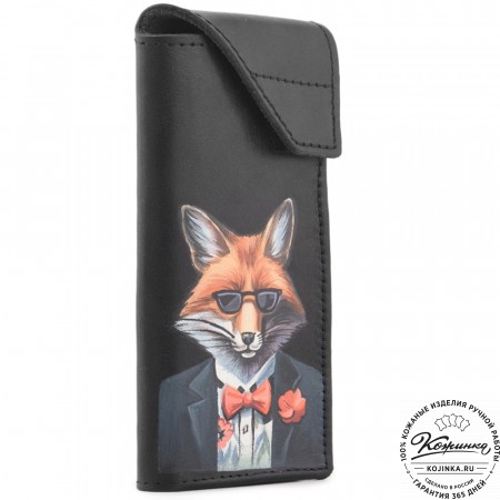 Кожаный футляр для очков "Марокко" "Лис в очках"