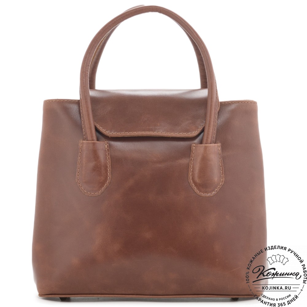 Женская кожаная сумка "Ванесса" (коньяк глянец)