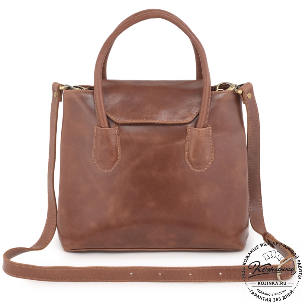 Женская кожаная сумка "Ванесса" (коньяк глянец)