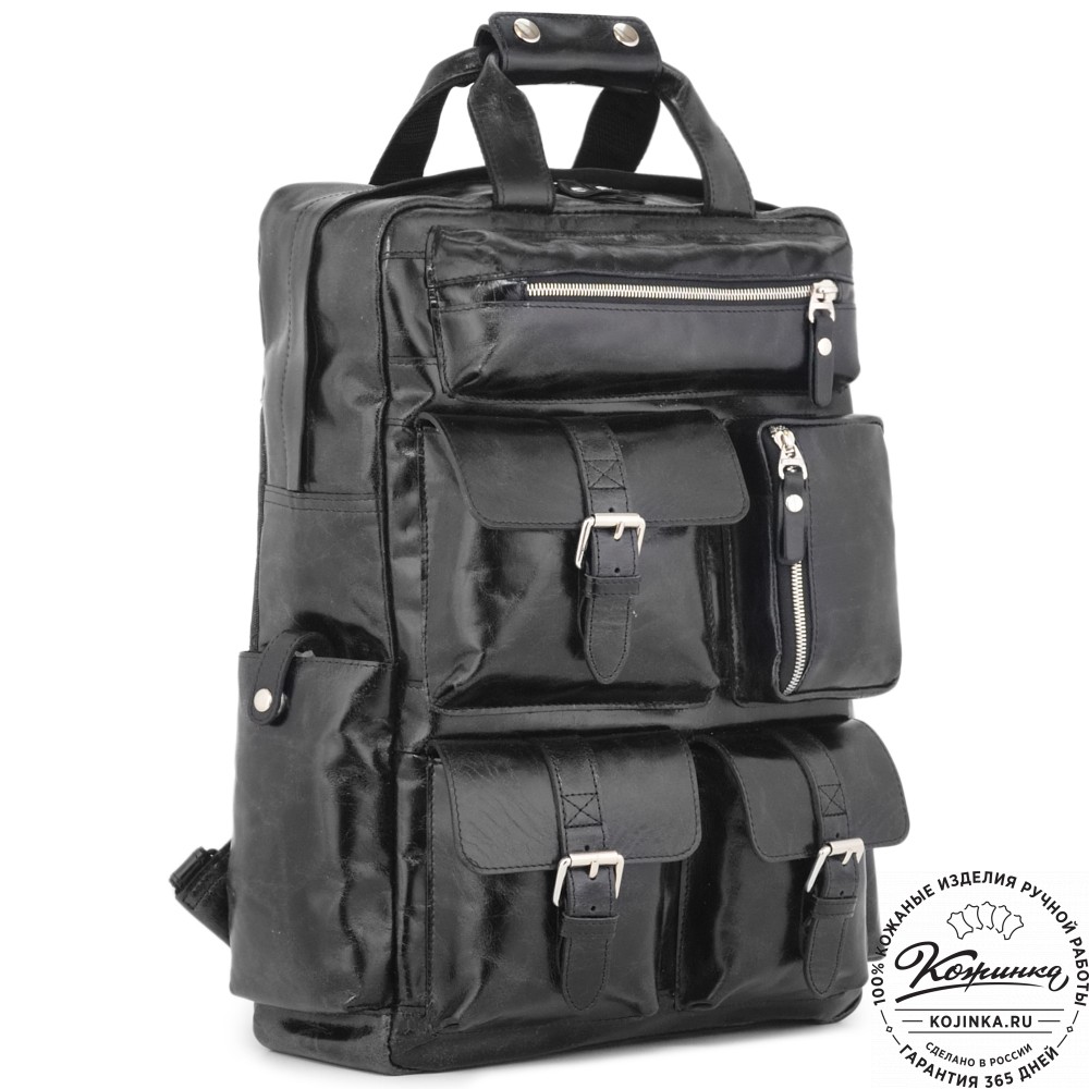 Кожаный рюкзак "Вассерман" (черный антик)