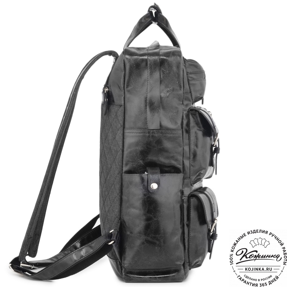 Кожаный рюкзак "Вассерман" (черный антик)