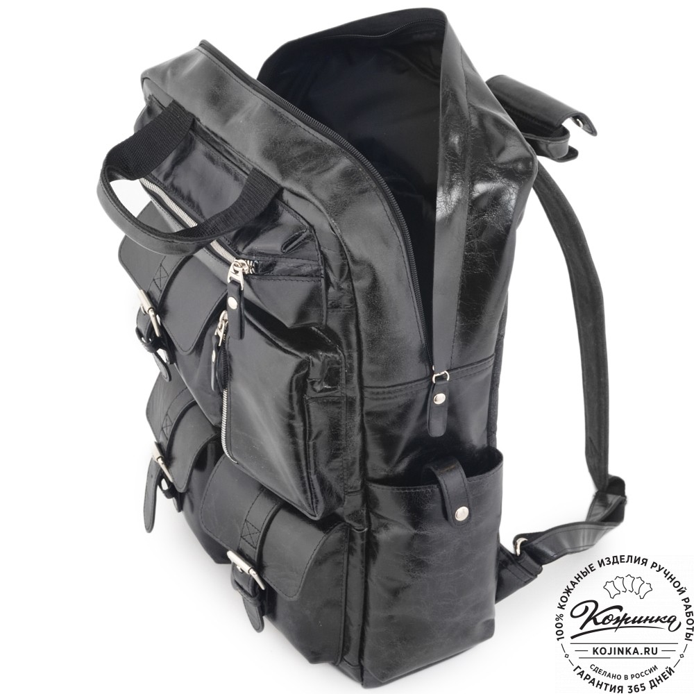 Кожаный рюкзак "Вассерман" (черный антик)