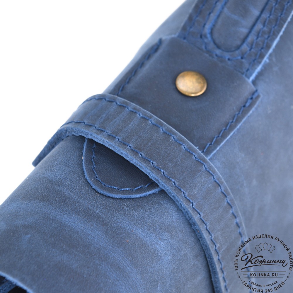  Кожаный портфель "Англетер" (синий крейзи) 