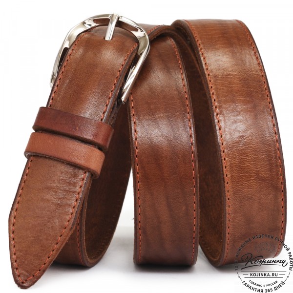 Женский кожаный ремень "Оникс" (коньяк). фото 1