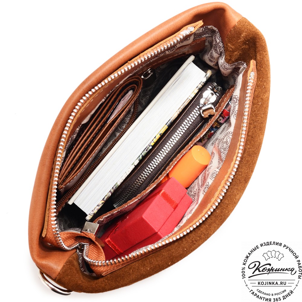  Женская кожаная сумка "Саманта" (рыжий)