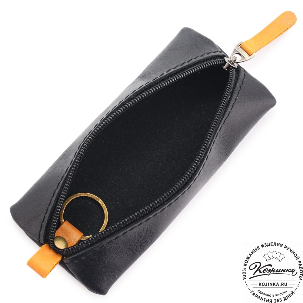  Кожаная ключница «Соло» "Часы" (черный) 