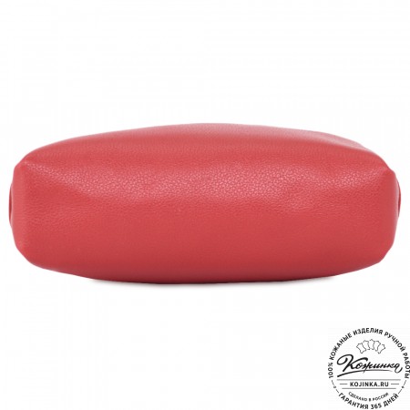 Кожаная косметичка "Прима" (красная)
