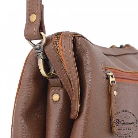 Женская кожаная сумка "Валери" (светло-коричневая)