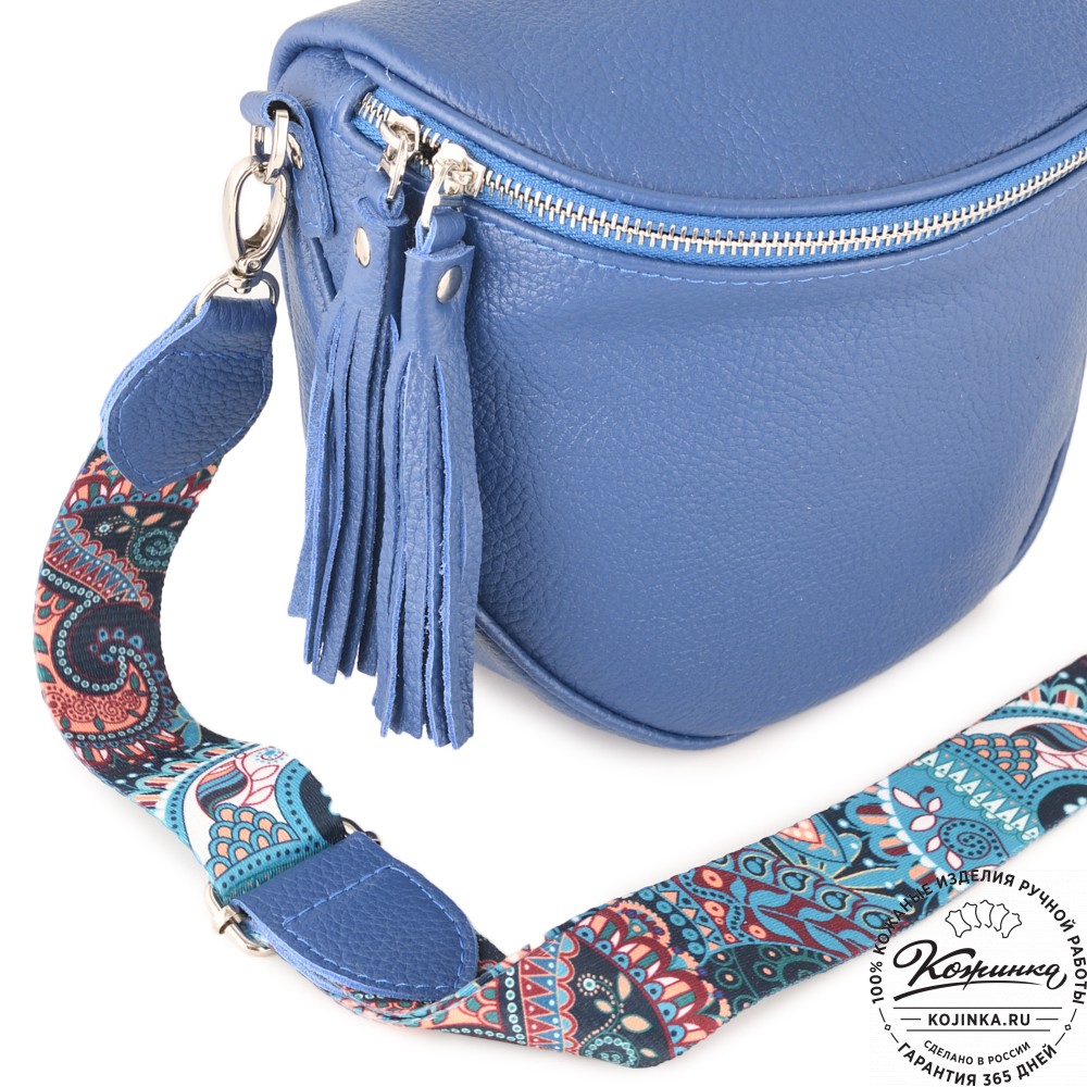 Женская кожаная сумка "Либерти" (синяя)