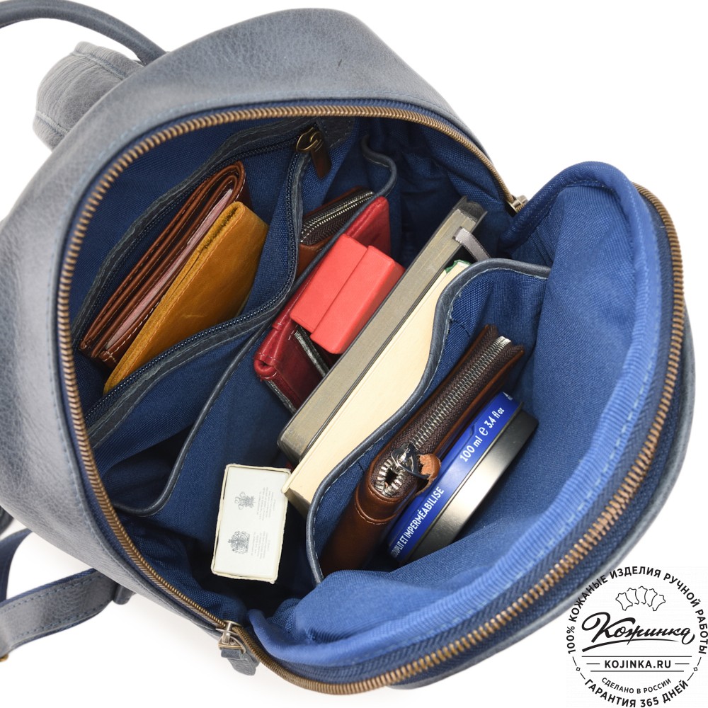 Кожаный рюкзак "Рамона" (джинс)