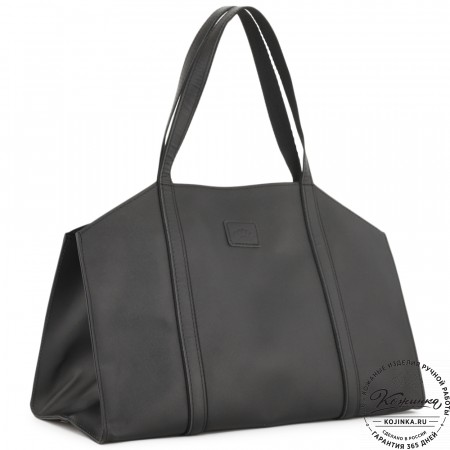 Кожаная шоппер-дровница "Родео" (черный)