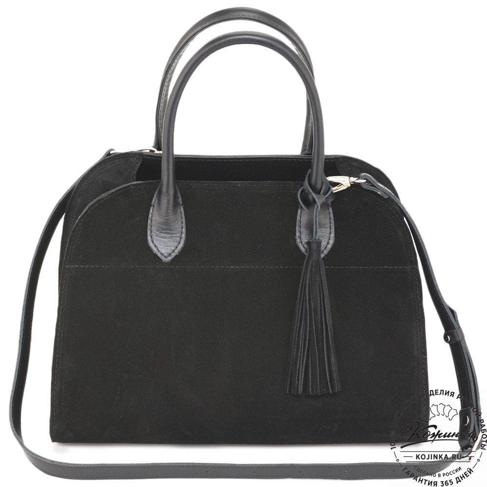 Женская кожаная сумка "Вирджиния" (черная)