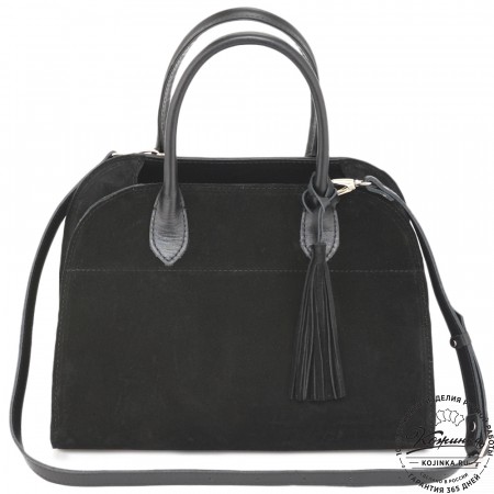 Женская кожаная сумка "Вирджиния" (черная)
