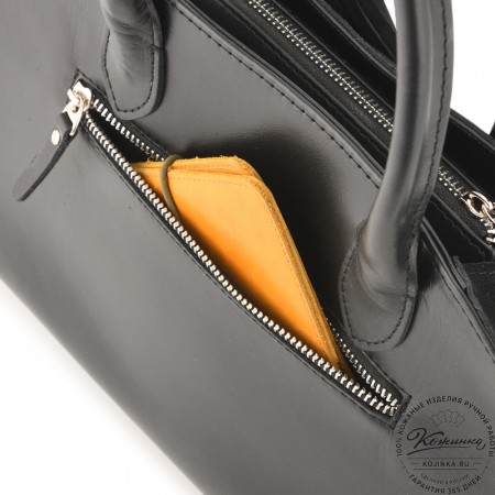 Женская кожаная сумка "Вирджиния" (черная)