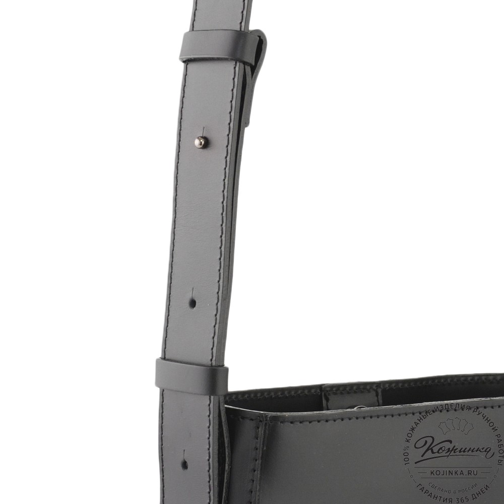 Женская кожаная сумка "Кантри" (черная)