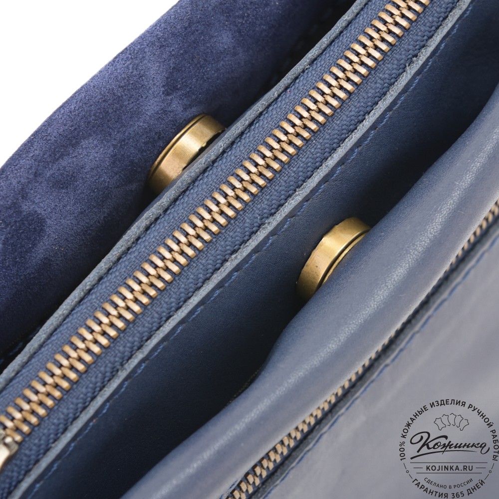 Женская кожаная сумка "Саманта" (синяя)
