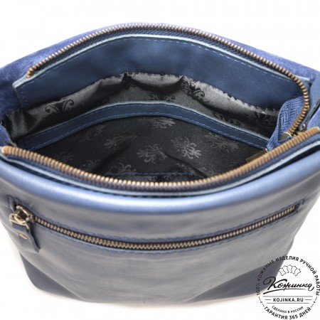 Женская кожаная сумка "Саманта" (синяя)