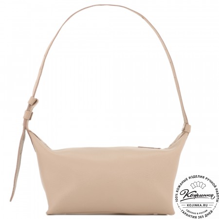 Женская кожаная сумка "Тойс" (темно-бежевая)