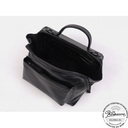 Женская кожаная сумка "Крис" (чёрная)