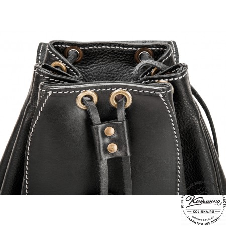 Женский кожаный рюкзак "Гейша" (чёрный)