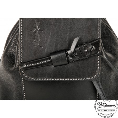 Женский кожаный рюкзак "Гейша" (чёрный)