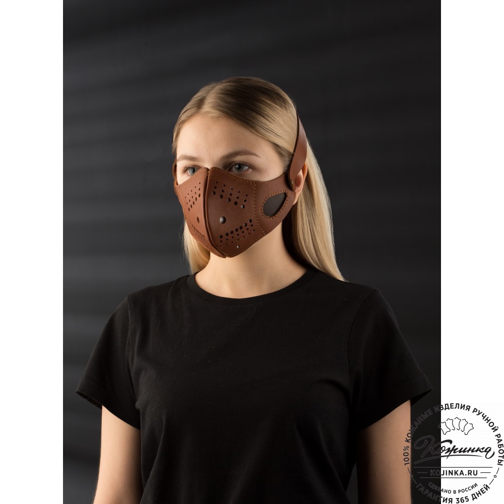 Кожаная маска Бионик (коричневая)