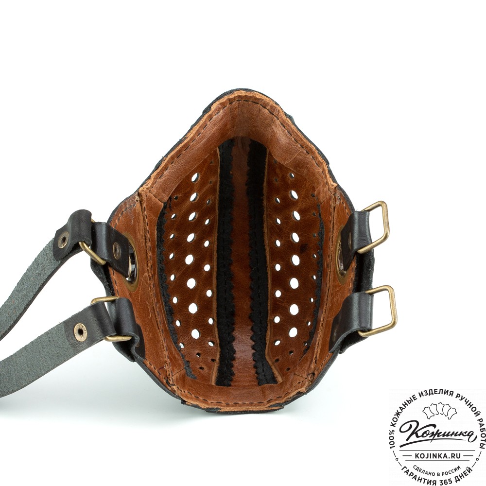 Кожаная маска Азимут (чёрная)