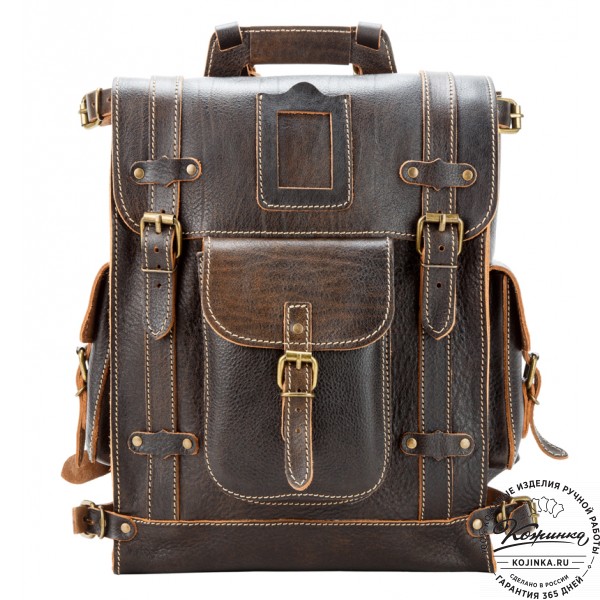 Кожаный ранец "Максимус 3" (коричневый эксклюзив). фото 1