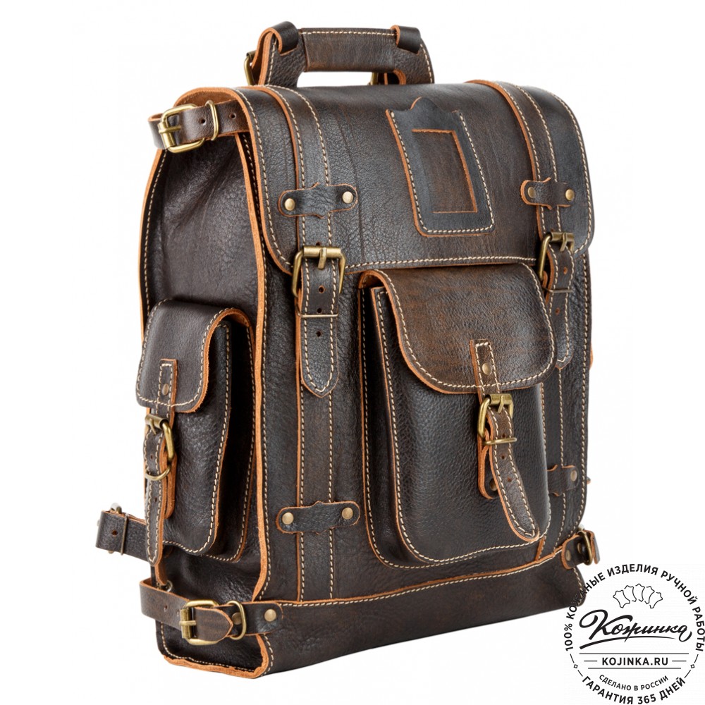 Кожаный ранец "Максимус 3" (коричневый эксклюзив)