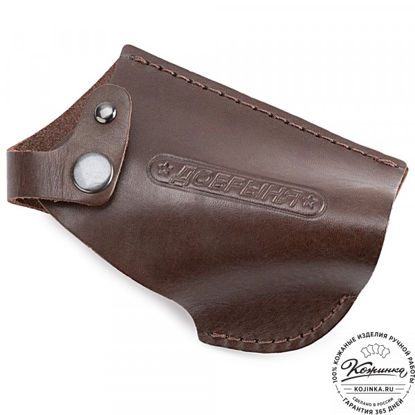 Кожаная поясная кобура  для пистолета "Добрыня" (темно-коричневая). фото 1