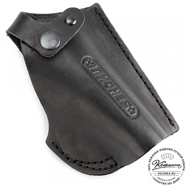 Кожаная поясная кобура  для пистолета "Пионер" (черная). фото 1