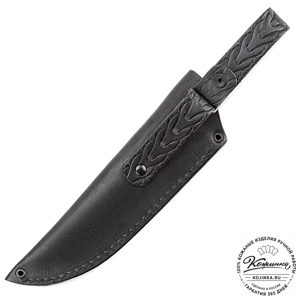 Кожаные ножны для ножа с длиной клинка 13 см (черные)