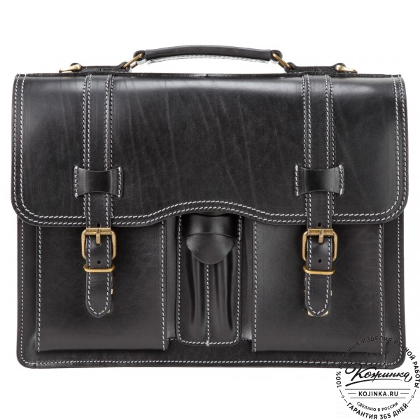 Кожаный портфель "Юрист"  (черный). фото 1