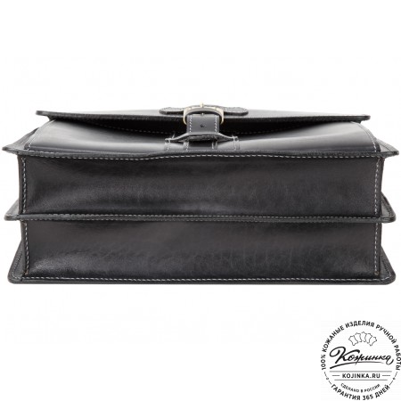 Мужской кожаный портфель "Премьер" (чёрный)