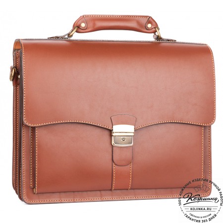 Кожаный портфель "Карьерист"  (рыжий)