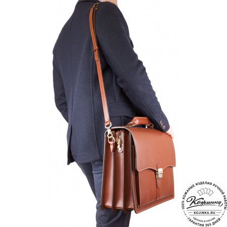 Кожаный портфель "Карьерист"  (рыжий)