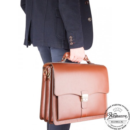 Кожаный портфель "Карьерист"  (рыжий)