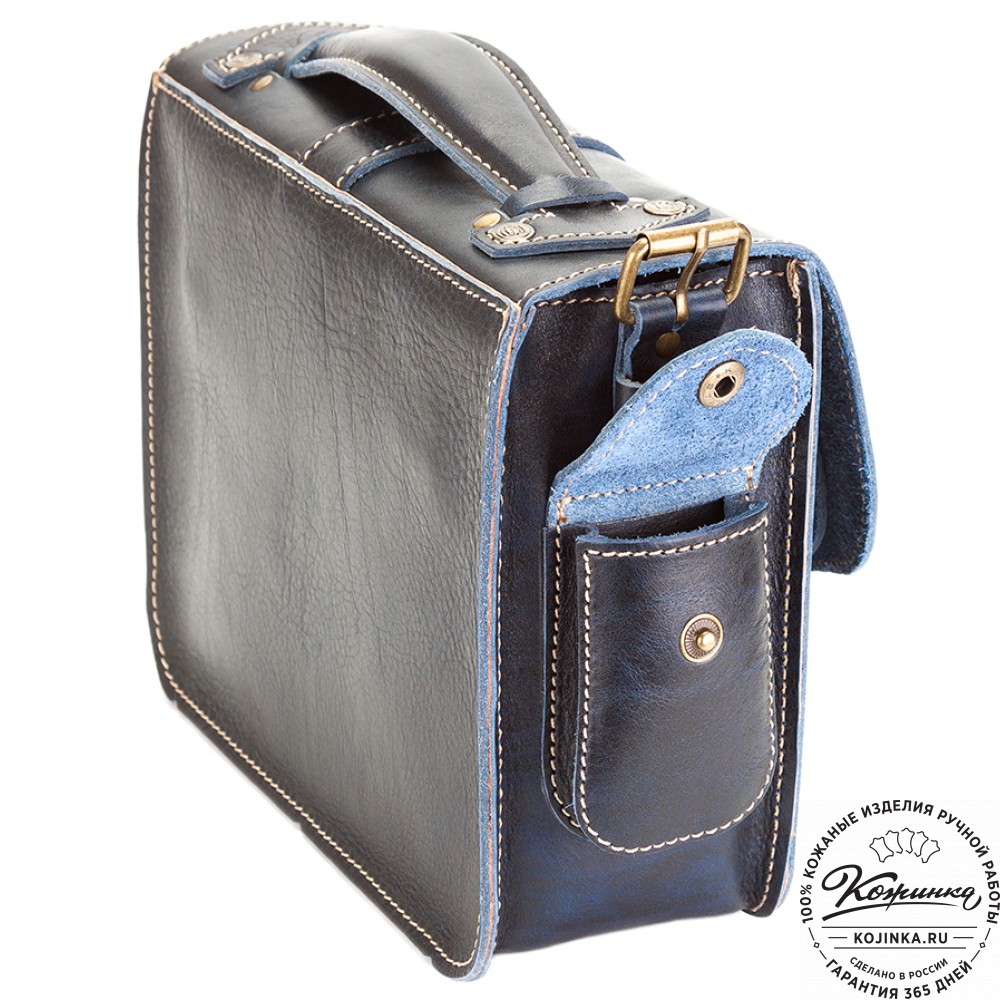 Кожаная  сумка "Виктория" (синий эксклюзив)