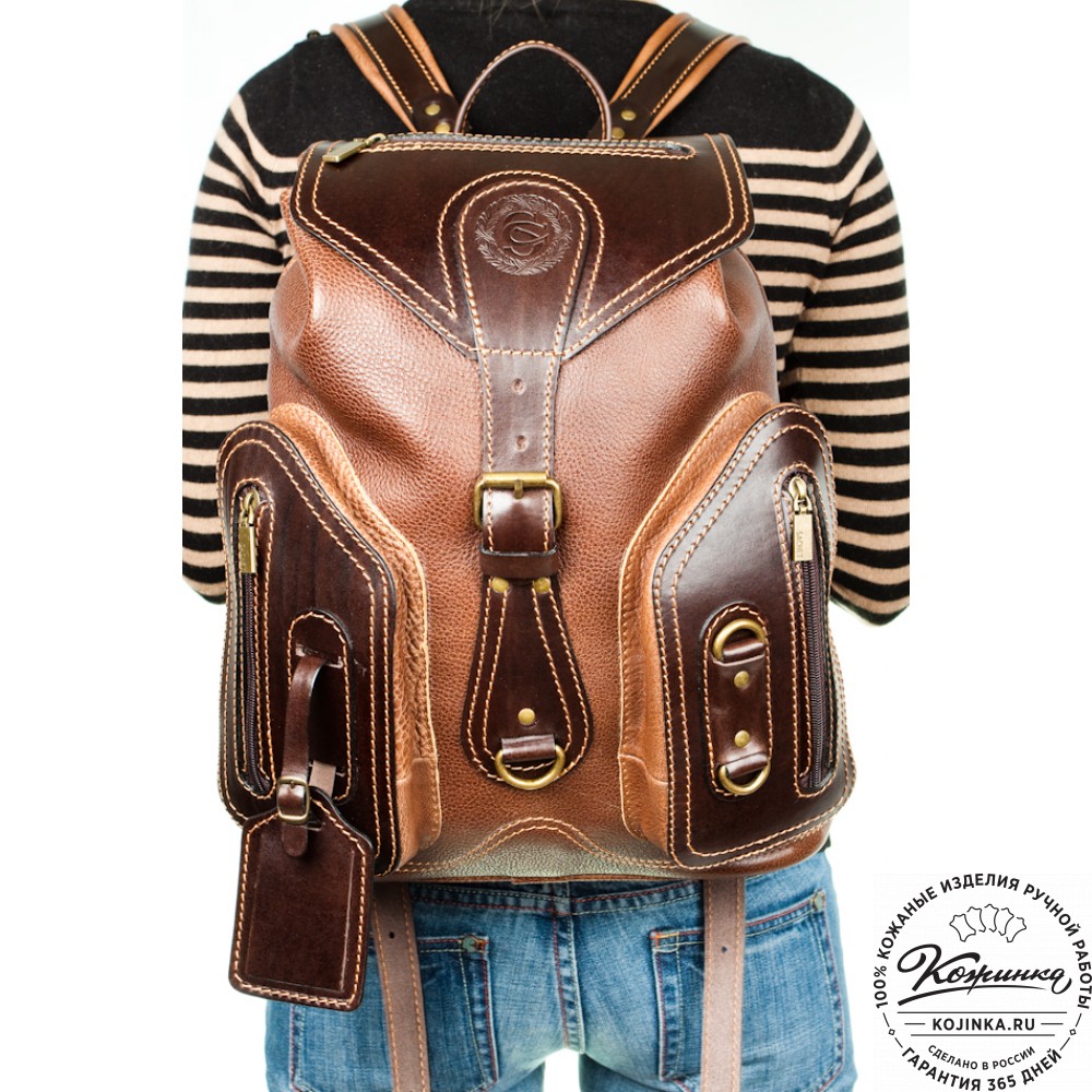 Кожаный рюкзак "Стиль 2" (чёрный)