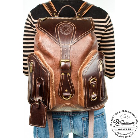 Кожаный рюкзак "Стиль 2" (чёрный)